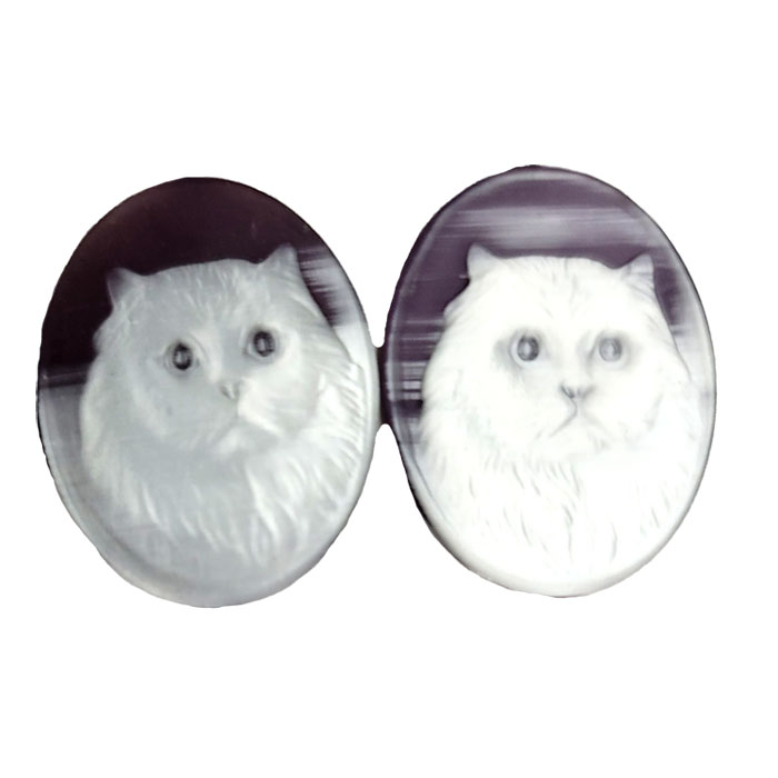 27X35MM CAT CAMEO CAT'S EYE PURPLE